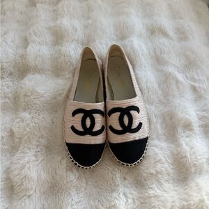 Pink and Black CC Espadrille Flats
